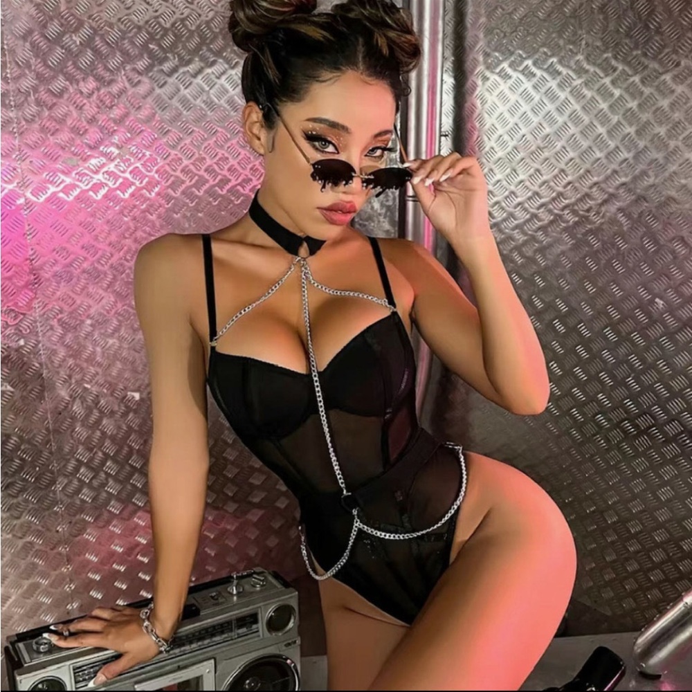 Silver Chain Choker Teddy